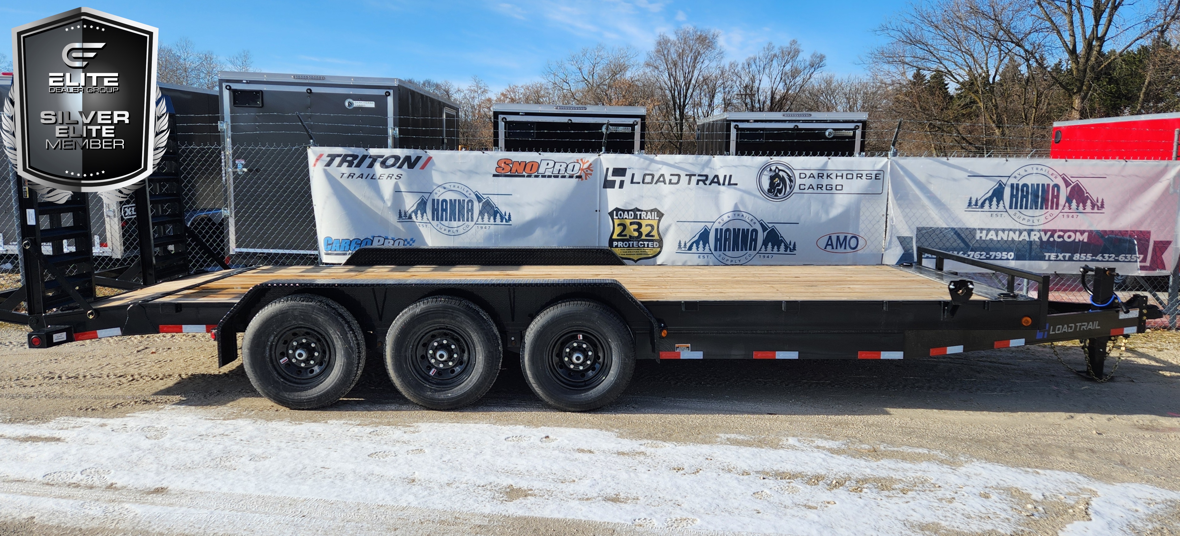 Load Trail 83 X 22 Triple Axle 21,000 Lb Steel Car Hauler / Equipment Trailer-Black